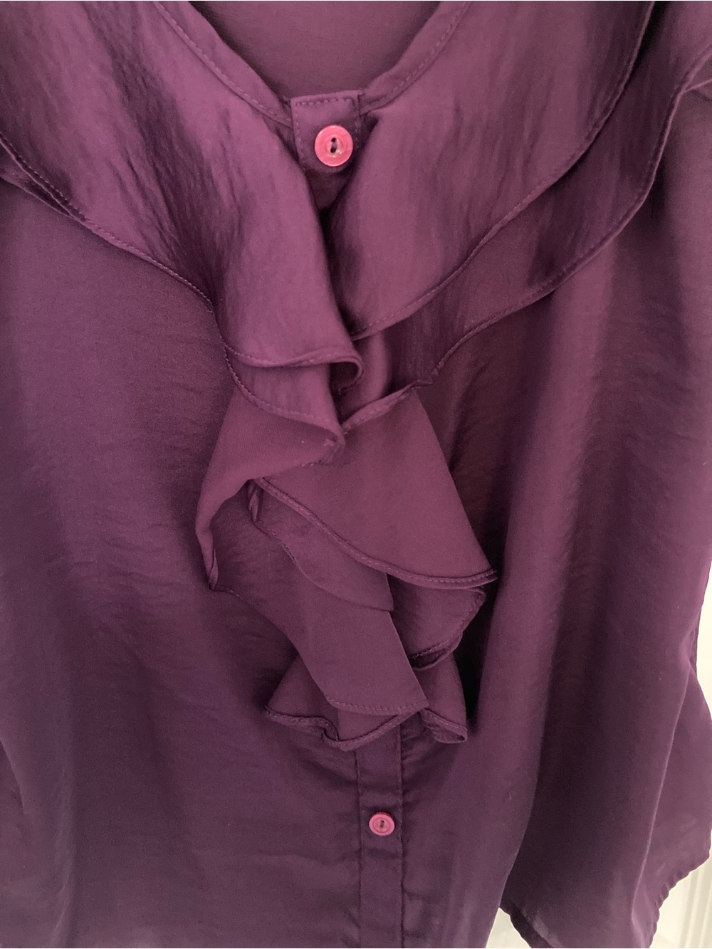 Forever 21 Plum Ruffle-Front Blouse